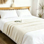 Beige 110*150cm Nordic Style Tassel Knit Throw Blanket - Soft Polyester Sofa Blanket with Pineapple Texture - V888-ELOSUNG50749