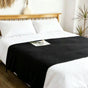 Black 110*150cm Nordic Style Tassel Knit Throw Blanket - Soft Polyester Sofa Blanket with Pineapple Texture - V888-ELOSUNG50752
