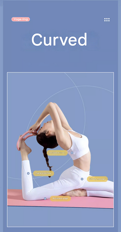2-piece Massage Version Yoga Ring for Back Opening & Leg Support - TPE Resistance Loop, Ergonomic Arch Design V888-ELOSUNG50766