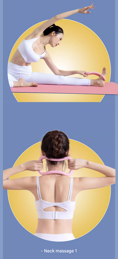 2-piece Massage Version Yoga Ring for Back Opening & Leg Support - TPE Resistance Loop, Ergonomic Arch Design V888-ELOSUNG50766