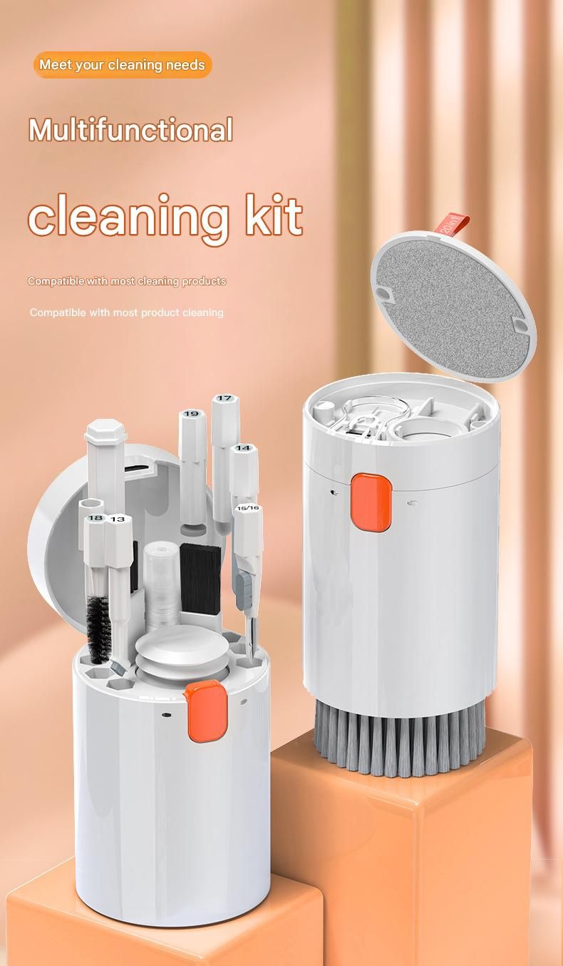 White 20-in-1 Multi-Purpose Cleaning Kit - Ergonomic ABS Handle with Dust Blower, Keyboard Cleaner & Screen V888-ELOSUNG50809