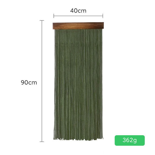 Dark Green 90x40 cm Natural Fibre Tapestry -Handwoven Cotton Tassel Wall Hanging - Minimalist Boho Decor for V888-ELOSUNG50817