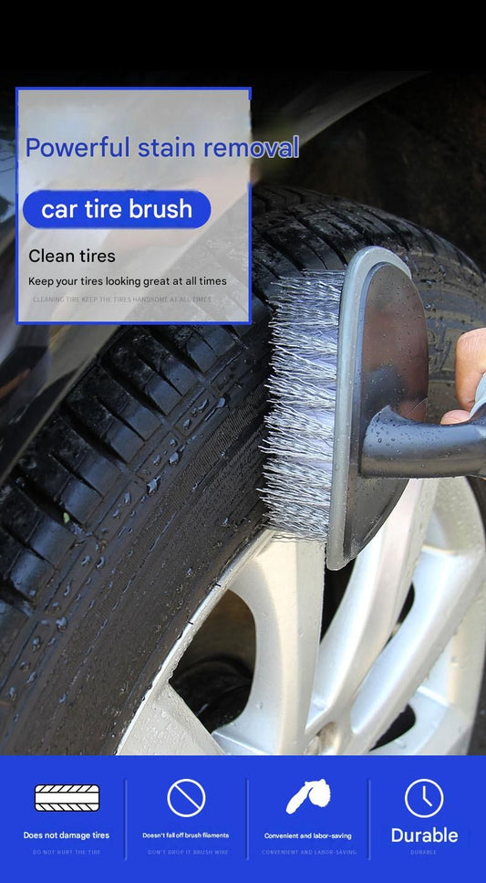 3-piece Car Tyre and Wheel Rim Cleaning Brush - Heavy Duty PP Bristles, Ergonomic L-Shaped Handle, Durable V888-ELOSUNG50844
