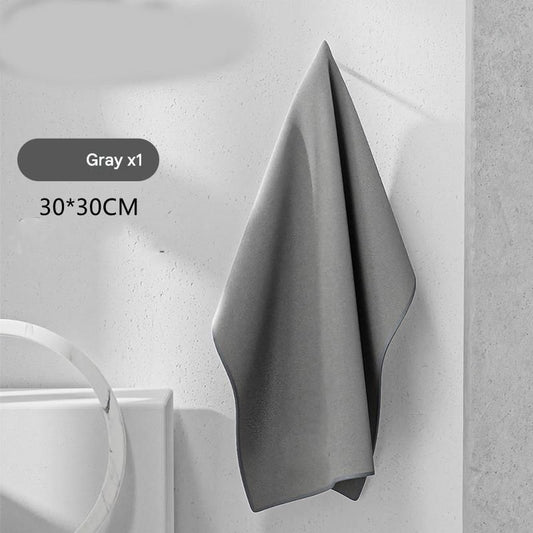 30*30 cm Grey Coral Fleece & Suede Microfiber Cloth Double-Sided Car Wash Towel , 5X Water Absorption, V888-ELOSUNG50871
