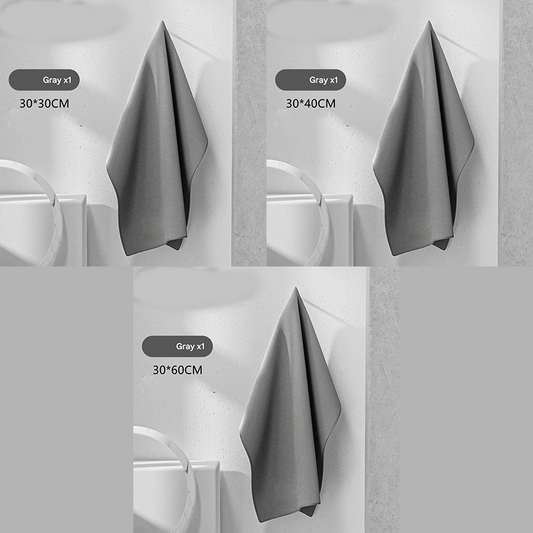 3-piece Grey Coral Fleece & Suede Microfiber Cloth Double-Sided Car Wash Towel , 5X Water Absorption, V888-ELOSUNG50874
