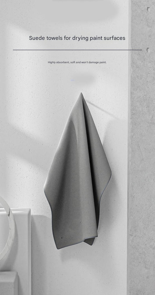 3-piece Grey Coral Fleece & Suede Microfiber Cloth Double-Sided Car Wash Towel , 5X Water Absorption, V888-ELOSUNG50874