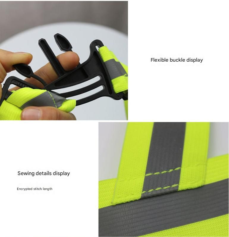 Red Adjustable Reflective Safety Vest - High Visibility Elastic Straps for Night Running, Cycling & V888-ELOSUNG50918