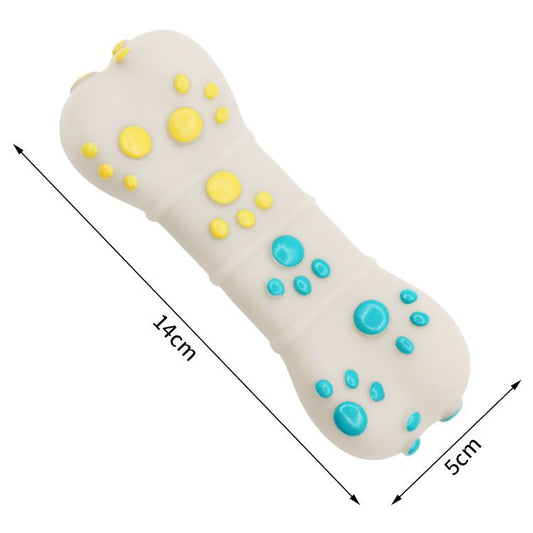 Yellow and Blue Spiked ring barbell Durable TPR Dog Chew Toys Set - for Teeth Cleaning - Non-Toxic, V888-ELOSUNG50932