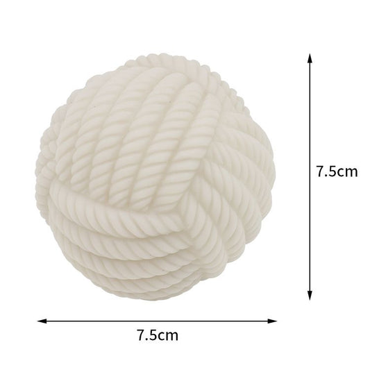 White Rope Ball Durable TPR Dog Chew Toys Set - for Teeth Cleaning - Non-Toxic, Bite-Resistant, Easy Clean - V888-ELOSUNG50933