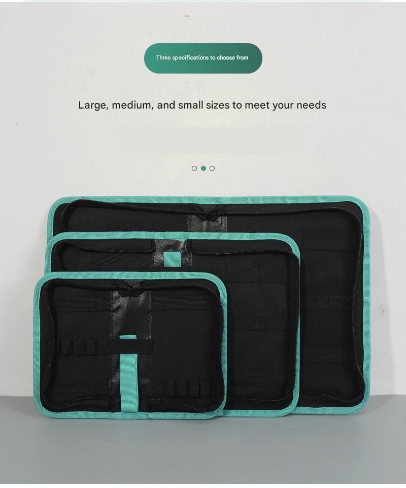 Small Size Black Multi-Purpose Canvas Tool Bag - Durable Oxford Fabric with Zippered Compartments - V888-ELOSUNG50936