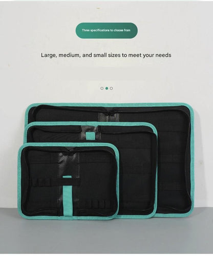 Medium Size Black Multi-Purpose Canvas Tool Bag - Durable Oxford Fabric with Zippered Compartments - V888-ELOSUNG50937