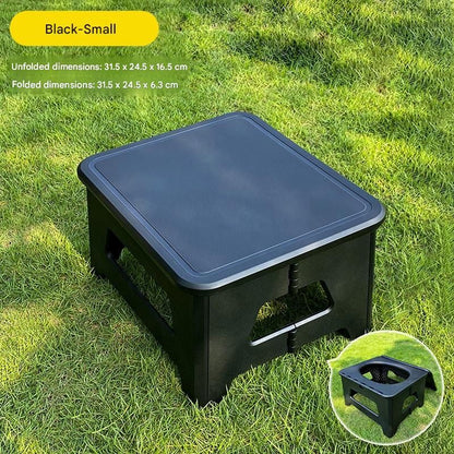 Black Small size Portable Folding Toilet Stool - PP Material - 100kg Load Capacity, Compact & Lightweight, V888-ELOSUNG50959