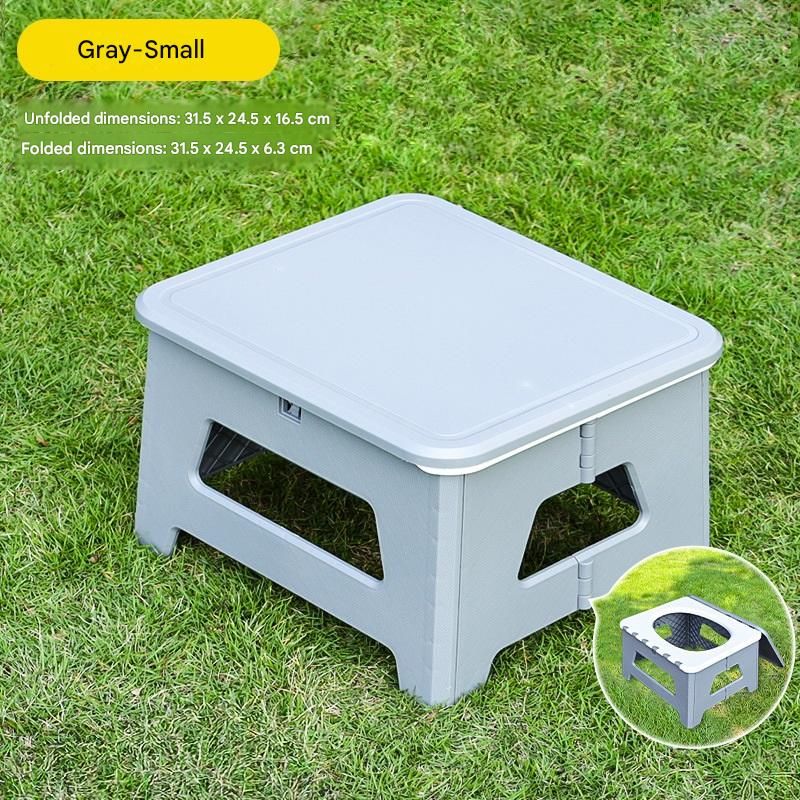 Gray Small size Portable Folding Toilet Stool - PP Material - 100kg Load Capacity, Compact & Lightweight, V888-ELOSUNG50960