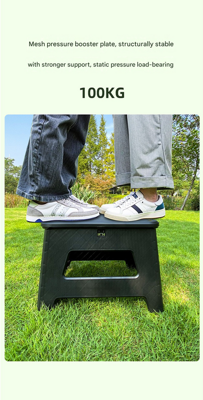 Gray Small size Portable Folding Toilet Stool - PP Material - 100kg Load Capacity, Compact & Lightweight, V888-ELOSUNG50960