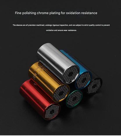 Blue Universal Socket Set 7-19mm - Steel Construction - Multi-function Magic Socket, Colorful Design, V888-ELOSUNG50975