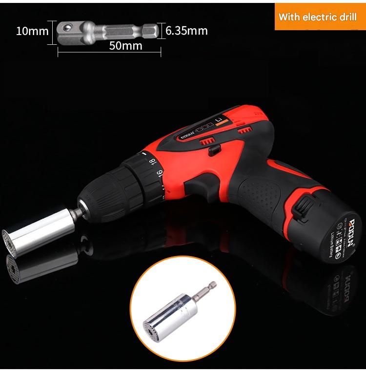 Red Universal Socket Set 7-19mm - Steel Construction - Multi-function Magic Socket, Colorful Design, V888-ELOSUNG50976