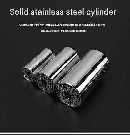 Green Universal Socket Set 7-19mm - Steel Construction - Multi-function Magic Socket, Colorful Design, V888-ELOSUNG50978