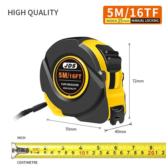 5M Heavy Duty Steel Tape Measure - Metric & Imperial Dual Scale - High Carbon Steel Blade, Anti-Slip ABS+TPR V888-ELOSUNG50983