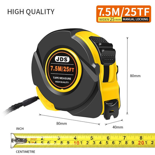 7.5M Heavy Duty Steel Tape Measure - Metric & Imperial Dual Scale - High Carbon Steel Blade, Anti-Slip V888-ELOSUNG50984