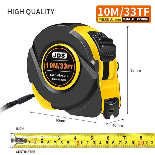 10M Heavy Duty Steel Tape Measure - Metric & Imperial Dual Scale - High Carbon Steel Blade, Anti-Slip ABS+TPR V888-ELOSUNG50985