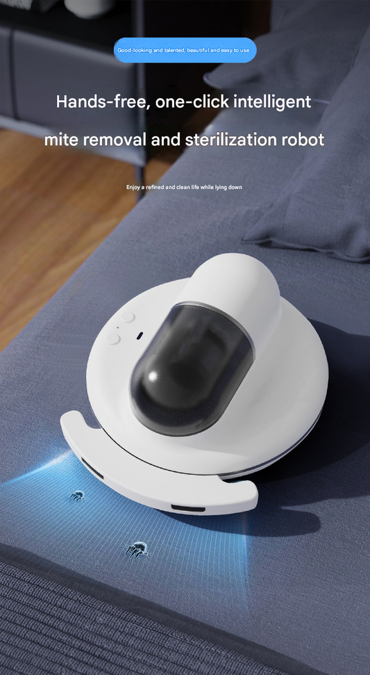 White Automatic Intelligent Walking Mite Removal Robot - UV Sterilisation, High Frequency Beating, Strong V888-ELOSUNG50994