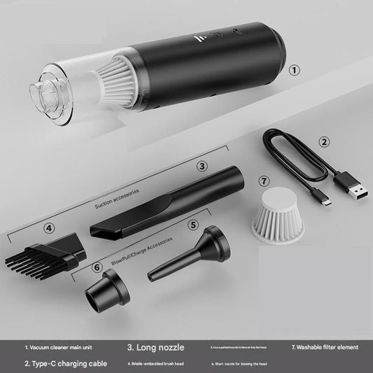 Black 7.4V Wireless Handheld Car Vacuum Cleaner - 45000Pa Strong Suction, HEPA Filter, Type-C Rechargeable, V888-ELOSUNG50997