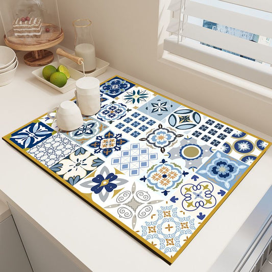 Diatom Mud Kitchen Counter Mat - Quick Dry Absorbent Non-Slip Draining Pad for Sink Benchtop 50cm x V888-ELOSUNG51004