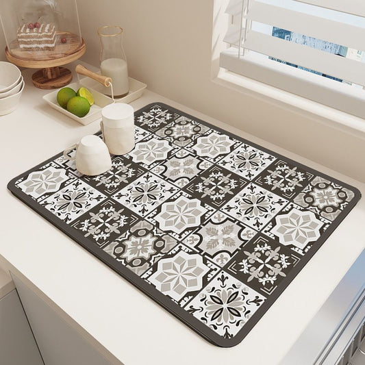 Diatom Mud Kitchen Counter Mat - Quick Dry Absorbent Non-Slip Draining Pad for Sink Benchtop 50cm x V888-ELOSUNG51007