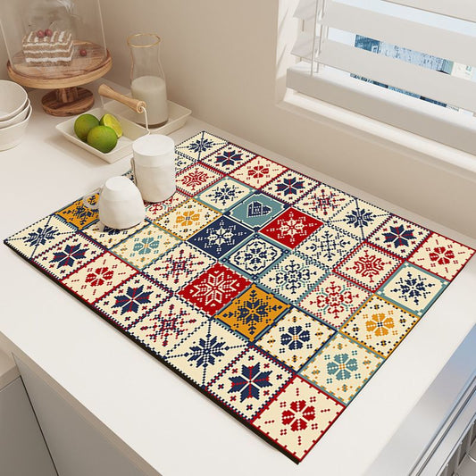 Diatom Mud Kitchen Counter Mat - Quick Dry Absorbent Non-Slip Draining Pad for Sink Benchtop 50cm x V888-ELOSUNG51008