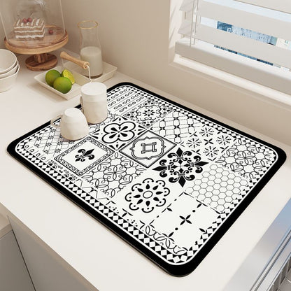 Diatom Mud Kitchen Counter Mat - Quick Dry Absorbent Non-Slip Draining Pad for Sink Benchtop 50cm x V888-ELOSUNG51009