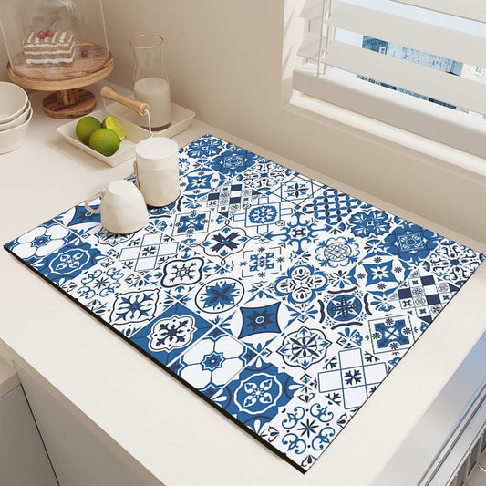 Diatom Mud Kitchen Counter Mat - Quick Dry Absorbent Non-Slip Draining Pad for Sink Benchtop 50cm x V888-ELOSUNG51011