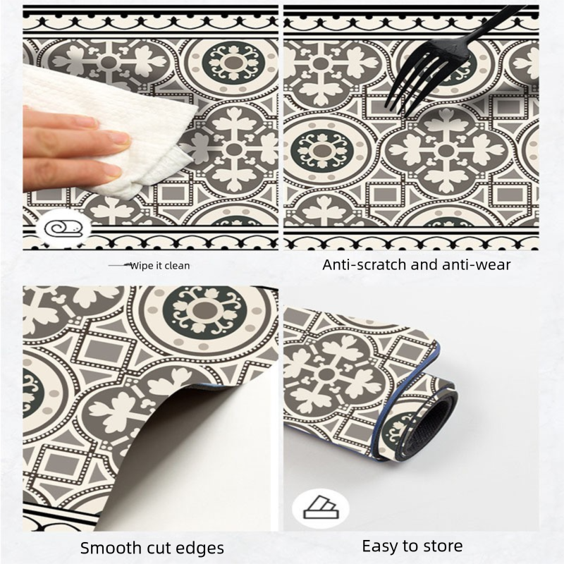 Diatom Mud Kitchen Counter Mat - Quick Dry Absorbent Non-Slip Draining Pad for Sink Benchtop 50cm x 80cm(An V888-ELOSUNG51013