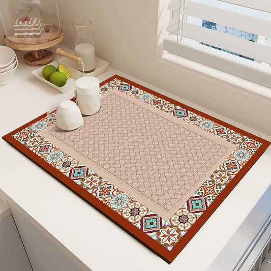 Diatom Mud Kitchen Counter Mat - Quick Dry Absorbent Non-Slip Draining Pad for Sink Benchtop 50cm x V888-ELOSUNG51018