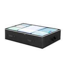 Black Under Bed Storage Bag - Foldable Underbed Organiser with Clear Window and Handles for Blankets Clothes V888-ELOSUNG51020