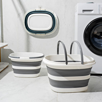 Blue Foldable Collapsible Bucket - 16L Portable Space Saving Basin for Laundry Cleaning Outdoor Use V888-ELOSUNG51022