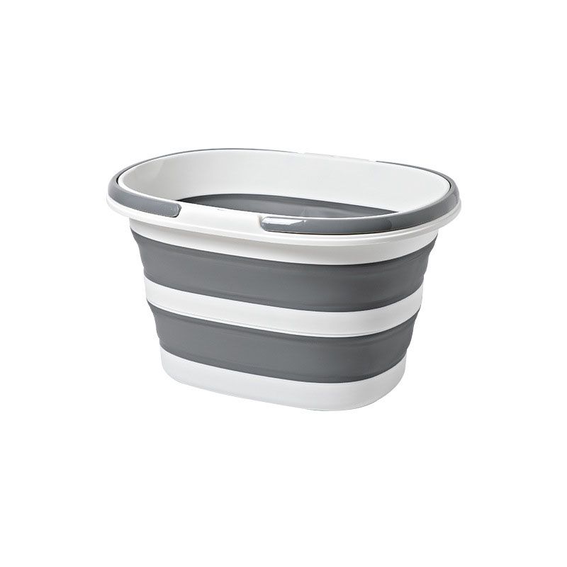 Grey Foldable Collapsible Bucket - 16L Portable Space Saving Basin for Laundry Cleaning Outdoor Use V888-ELOSUNG51023