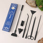 Black Stainless Steel Aquarium Cleaning Tool Kit - 5 Piece Fish Tank Maintenance Set with Tweezers Scissors V888-ELOSUNG51024