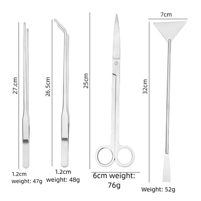 Black Stainless Steel Aquarium Cleaning Tool Kit - 5 Piece Fish Tank Maintenance Set with Tweezers Scissors V888-ELOSUNG51024