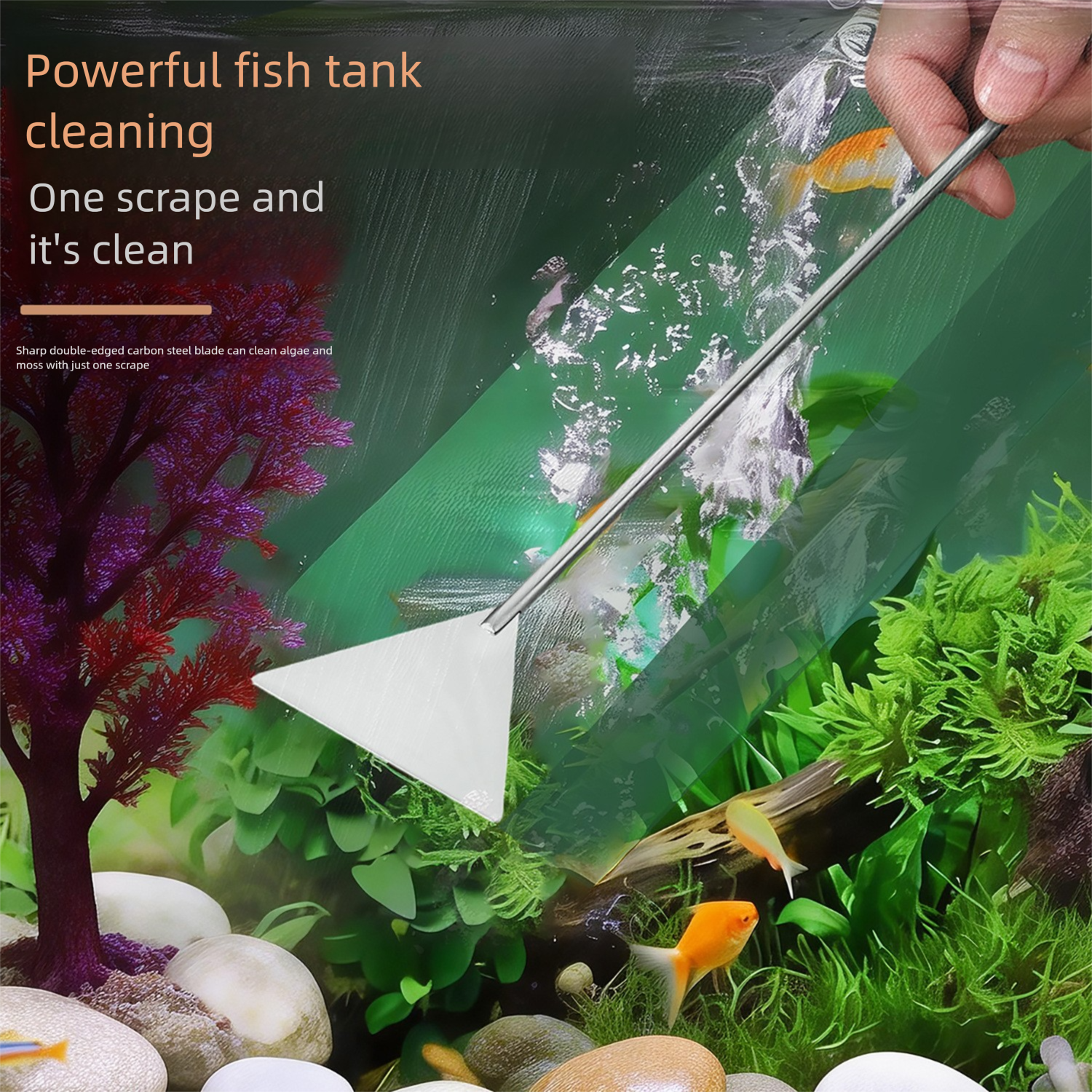 Silver Stainless Steel Aquarium Cleaning Tool Kit - 5 Piece Fish Tank Maintenance Set with Tweezers Scissors V888-ELOSUNG51025