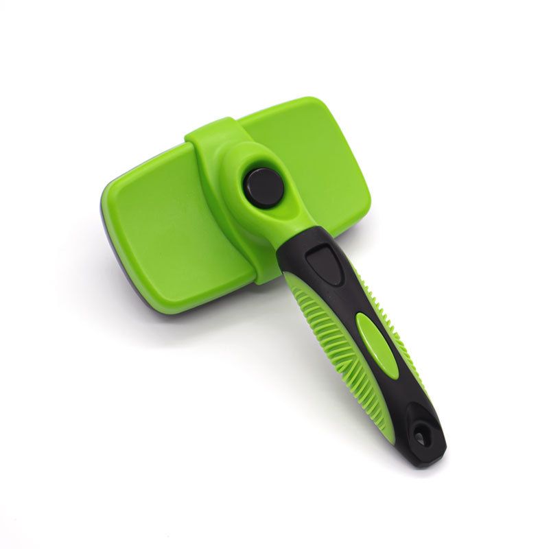 Green Pet Grooming Brush - Large Self-Cleaning Deshedding Tool for Cats and Dogs V888-ELOSUNG51026