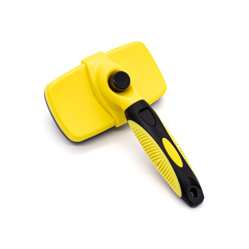 Yellow Pet Grooming Brush - Large Self-Cleaning Deshedding Tool for Cats and Dogs V888-ELOSUNG51028
