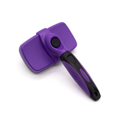 Purple Pet Grooming Brush - Large Self-Cleaning Deshedding Tool for Cats and Dogs V888-ELOSUNG51029