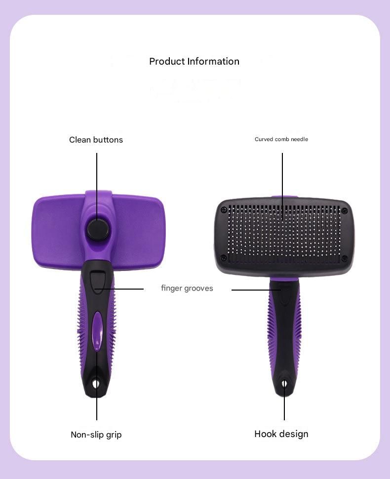 Blue Pet Grooming Brush - Large Self-Cleaning Deshedding Tool for Cats and Dogs V888-ELOSUNG51030