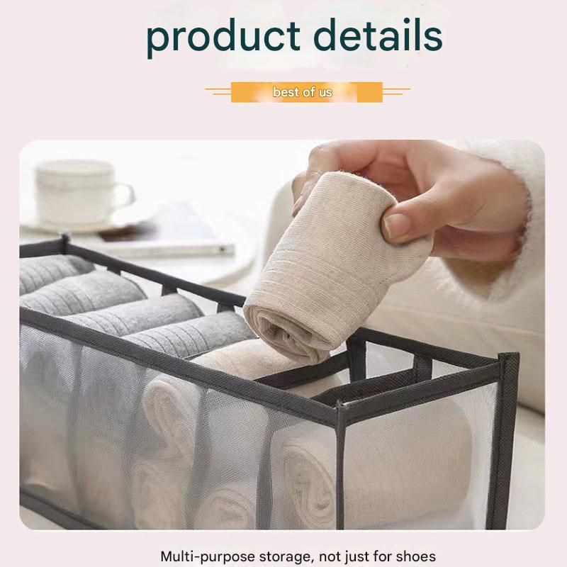 Black Drawer Underwear Organiser Set - 3 Piece Mesh Storage Boxes for Bras Underwear Socks V888-ELOSUNG51031