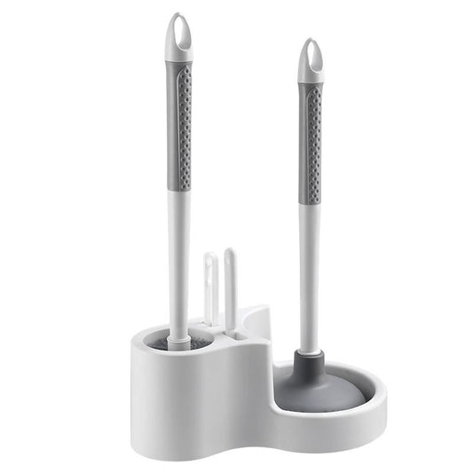 Toilet Cleaning Tool Set - 4 in 1 Bathroom Plunger and Brush Kit with Wall Mount Holder V888-ELOSUNG51035