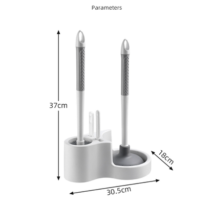 Toilet Cleaning Tool Set - 4 in 1 Bathroom Plunger and Brush Kit with Wall Mount Holder V888-ELOSUNG51035
