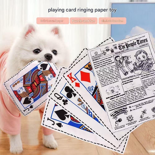 Dog Chew Toy Set - 10 Piece Playing Card Crinkle Sound Toys for Dogs(K) V888-ELOSUNG51039