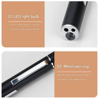Black Metal Laser Cat Toy Pen Set - 2 Piece USB Rechargeable 3-in-1 Laser Pointer with UV Light and LED Torch V888-ELOSUNG51045