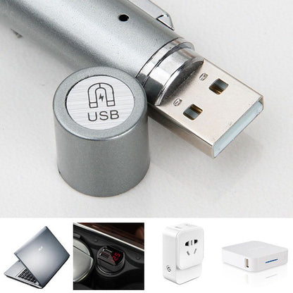 Grey Metal Laser Cat Toy Pen Set - 2 Piece USB Rechargeable 3-in-1 Laser Pointer with UV Light and LED Torch V888-ELOSUNG51046