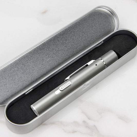 Grey and black Metal Laser Cat Toy Pen Set - 2 Piece USB Rechargeable 3-in-1 Laser Pointer with UV Light and V888-ELOSUNG51047